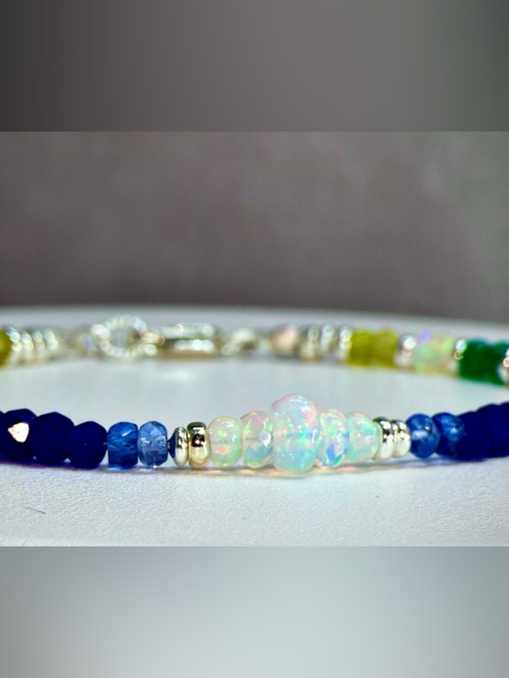 💛💙 💚❤️"Kaleidoscope" Multi-Sapphire & Ethiopian Opal Bracelet